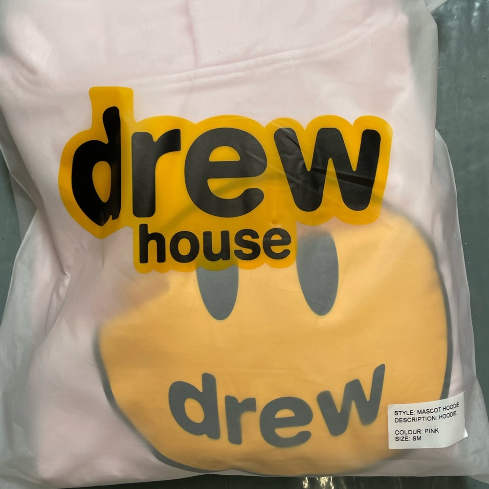 DREW HOUSE MASCOT HOODIE SIZE SMALL PINK NEW WITH TAGS AND ORIGINAL PACKAGING